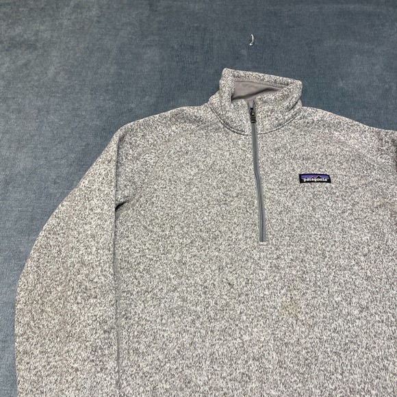 Patagonia Worn Wear Better Sweater Womens Medium Heather Gray Fleece Jersey Trim - Picture 4 of 16